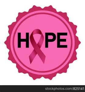 Breast cancer hope logo. Realistic illustration of breast cancer hope vector logo for web design isolated on white background. Breast cancer hope logo, realistic style