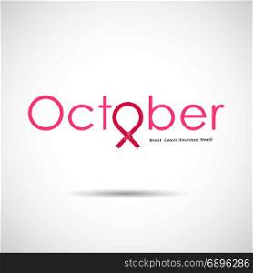 Breast Cancer October Awareness Month Campaign Background.Women health vector design.Breast cancer awareness logo design.Breast cancer awareness month icon.Realistic pink ribbon.Pink care logo.Vector illustration