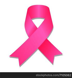 Breast cancer ribbon icon. Isometric of breast cancer ribbon vector icon for web design isolated on white background. Breast cancer ribbon icon, isometric style