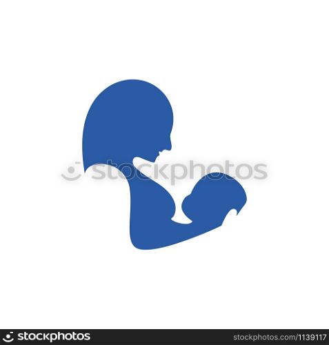 Breastfeeding woman logo icon graphic design template illustration. Breastfeeding woman logo icon graphic design template