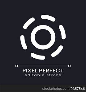 Breathe animation effect pixel perfect white linear ui icon for dark theme. Add relaxation feeling to video. Vector line pictogram. Isolated user interface symbol for night mode. Editable stroke. Breathe animation effect pixel perfect white linear ui icon for dark theme