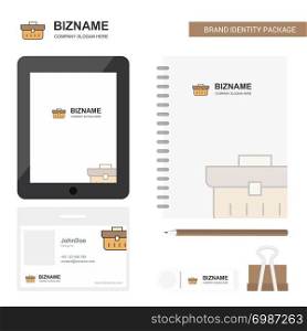 Breifcase Business Logo, Tab App, Diary PVC Employee Card and USB Brand Stationary Package Design Vector Template
