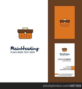 Breifcase Creative Logo and business card. vertical Design Vector