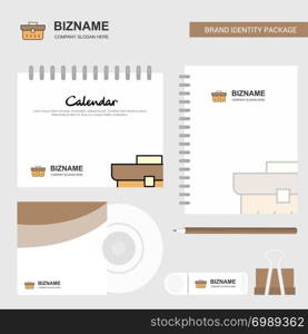 Breifcase Logo, Calendar Template, CD Cover, Diary and USB Brand Stationary Package Design Vector Template