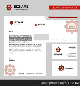 Breifcase setting Business Letterhead, Envelope and visiting Card Design vector template