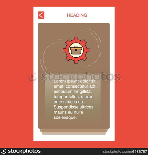 Breifcase setting mobile vertical banner design design. Vector