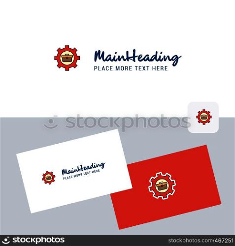 Breifcase setting vector logotype with business card template. Elegant corporate identity. - Vector