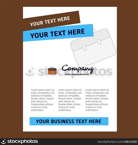 Breifcase Title Page Design for Company profile ,annual report, presentations, leaflet, Brochure Vector Background