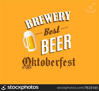 Brewery and beer banner on yellow background for drink design