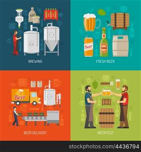 Brewery Concept Icons Set . Brewery Flat Concept. Brewery Icons Set. Brewery Vector Illustration. Brewery And Beer Symbols. Brewery Design Set. Brewery Elements Collection.