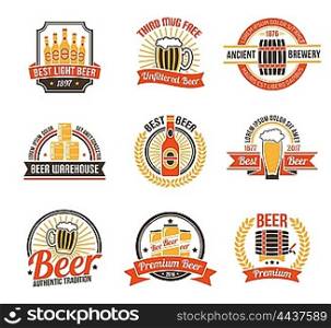 Brewery Logo Set. Brewery Logo Set. Brewery Labels Set. Brewery Emblems Set. Brewery Vector Illustration. Brewery Flat Symbols. Brewery Design Set.