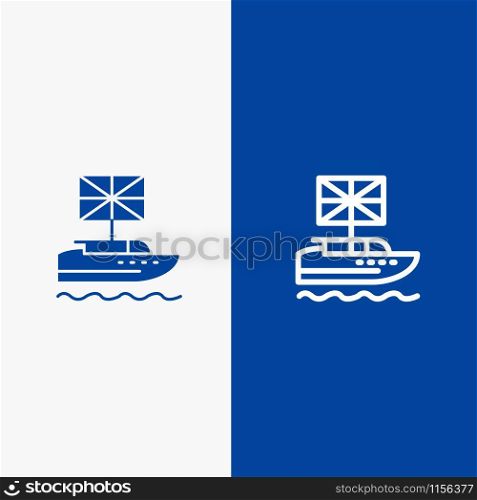 Brexit, British, European, Kingdom, Uk Line and Glyph Solid icon Blue banner Line and Glyph Solid icon Blue banner