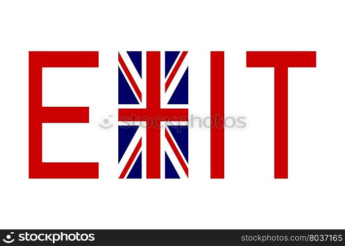 Brexit concept. Flag of United Kingdom with word Exit.. Flag of United Kingdom with word Exit