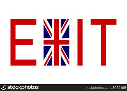 Brexit concept. Flag of United Kingdom with word Exit.. Flag of United Kingdom with word Exit