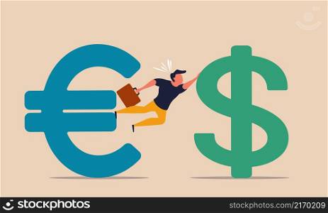Brexit trade deal and europe financial exit. Business economy on global euro crisis vector illustration concept. Stock market loss currency and money profit. People on future politic and investment