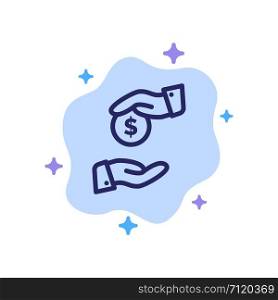 Bribe, Bribery, Bureaucracy, Corrupt Blue Icon on Abstract Cloud Background