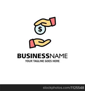 Bribe, Bribery, Bureaucracy, Corrupt Business Logo Template. Flat Color