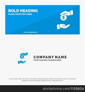 Bribe, Bribery, Bureaucracy, Corrupt SOlid Icon Website Banner and Business Logo Template