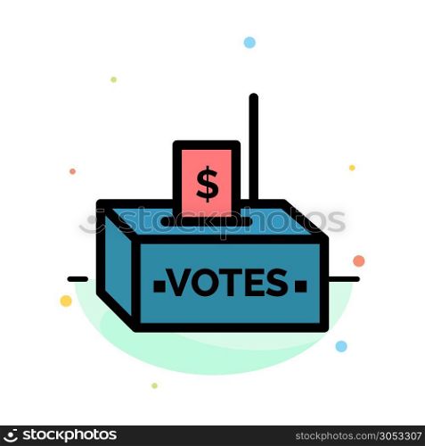 Bribe, Corruption, Election, Influence, Money Abstract Flat Color Icon Template