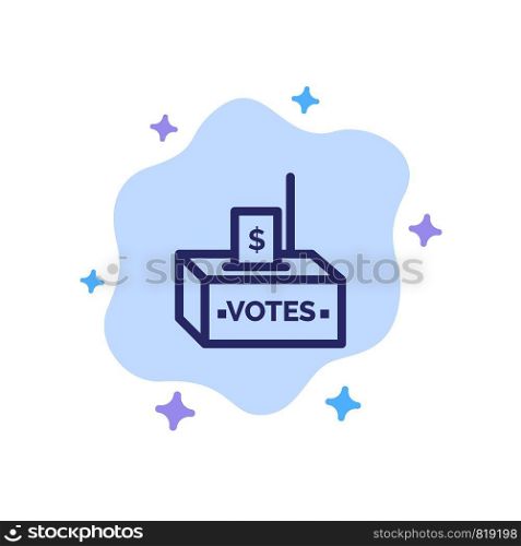 Bribe, Corruption, Election, Influence, Money Blue Icon on Abstract Cloud Background