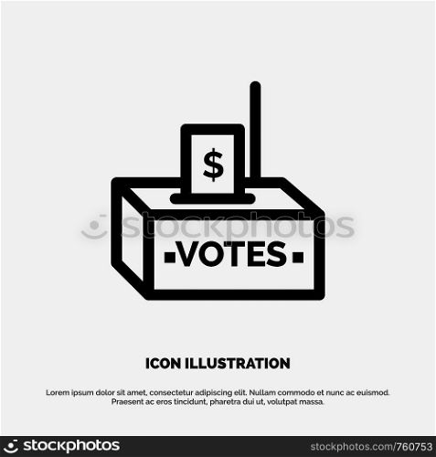 Bribe, Corruption, Election, Influence, Money Line Icon Vector