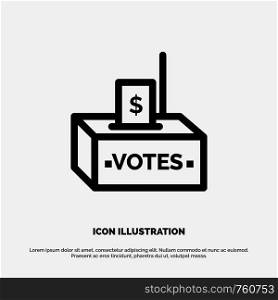 Bribe, Corruption, Election, Influence, Money Line Icon Vector