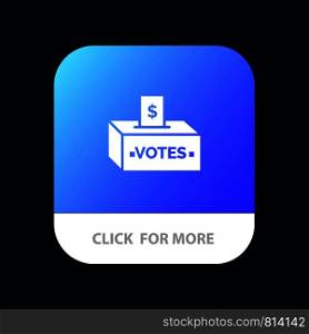 Bribe, Corruption, Election, Influence, Money Mobile App Button. Android and IOS Glyph Version