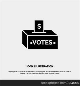Bribe, Corruption, Election, Influence, Money solid Glyph Icon vector