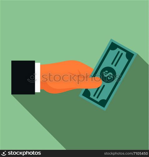 Bribery give money icon. Flat illustration of bribery give money vector icon for web design. Bribery give money icon, flat style