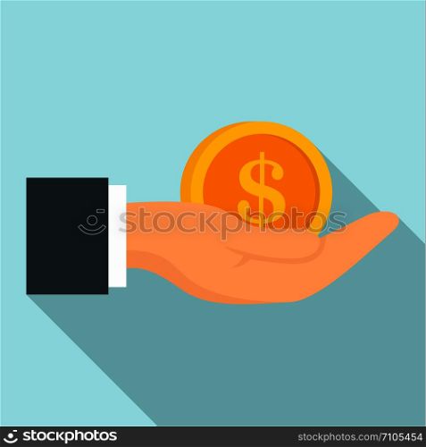Bribery money coin icon. Flat illustration of bribery money coin vector icon for web design. Bribery money coin icon, flat style