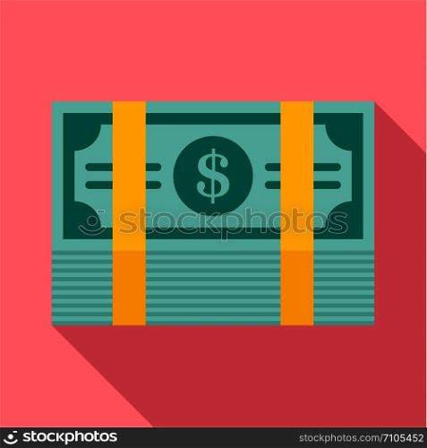 Bribery money stack icon. Flat illustration of bribery money stack vector icon for web design. Bribery money stack icon, flat style