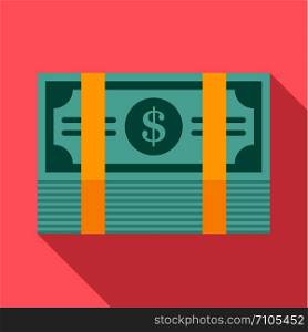 Bribery money stack icon. Flat illustration of bribery money stack vector icon for web design. Bribery money stack icon, flat style