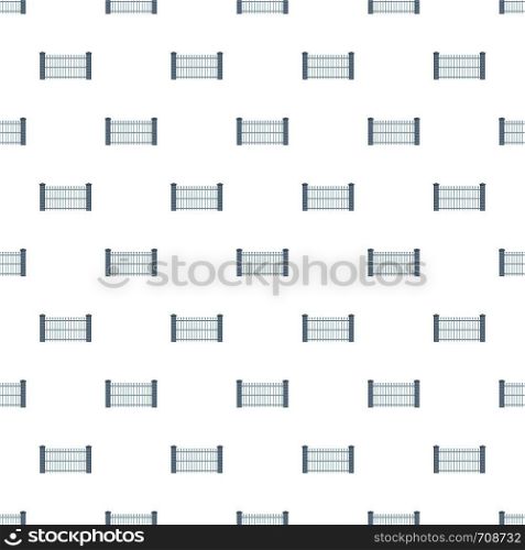 Brick and metal fence pattern seamless in flat style for any design. Brick and metal fence pattern seamless