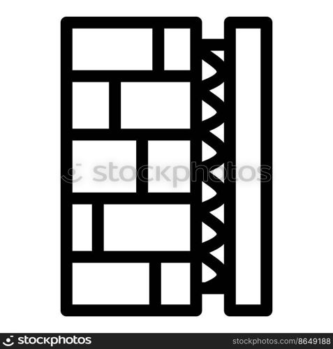 Brick drywall icon outline vector. Painter pile. Wall construction. Brick drywall icon outline vector. Painter pile