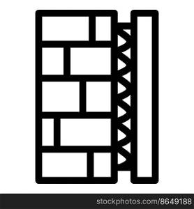 Brick drywall icon outline vector. Painter pile. Wall construction. Brick drywall icon outline vector. Painter pile