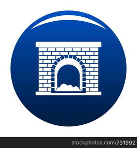 Brick fireplace icon. Simple illustration of brick fireplace vector icon for any design blue. Brick fireplace icon vector blue