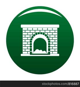 Brick fireplace icon. Simple illustration of brick fireplace vector icon for any design green. Brick fireplace icon vector green
