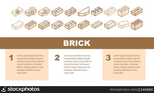 Brick For Building Construction Landing Web Page Header Banner Template Vector. Refractory And Defective Brick, Handmade And Facing Of Building Exterior, Old And Damaged . Cement Silicate Illustration. Brick For Building Construction Landing Header Vector