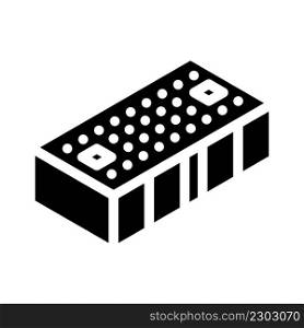 brick for building house glyph icon vector. brick for building house sign. isolated contour symbol black illustration. brick for building house glyph icon vector illustration