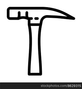 brick hammer line icon vector. brick hammer sign. isolated contour symbol black illustration. brick hammer line icon vector illustration