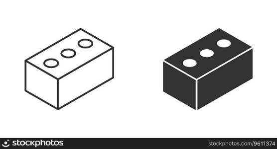 Brick icon in isometric style. Vector illustration.