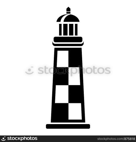 Brick lighthouse icon. Simple illustration of brick lighthouse vector icon for web. Brick lighthouse icon, simple style