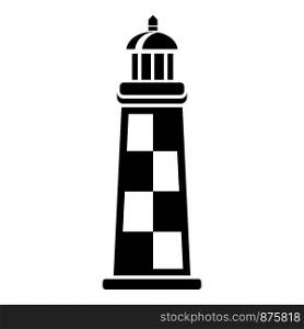 Brick lighthouse icon. Simple illustration of brick lighthouse vector icon for web. Brick lighthouse icon, simple style