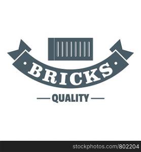 Brick logo. Gray monochrome illustration of brick vector logo for web. Brick logo, gray monochrome style