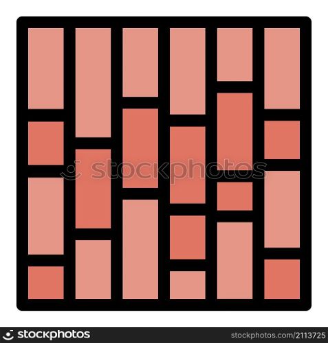 Brick paving icon. Outline brick paving vector icon color flat isolated. Brick paving icon color outline vector