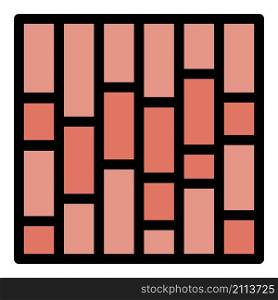 Brick paving icon. Outline brick paving vector icon color flat isolated. Brick paving icon color outline vector