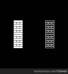 Brick Pillar Blocks in stack Jenga game for home adult and kids leisure Board games Wooden block icon outline set white color vector illustration flat style simple image