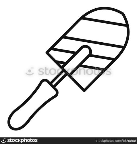 Brick trowel icon. Outline brick trowel vector icon for web design isolated on white background. Brick trowel icon, outline style