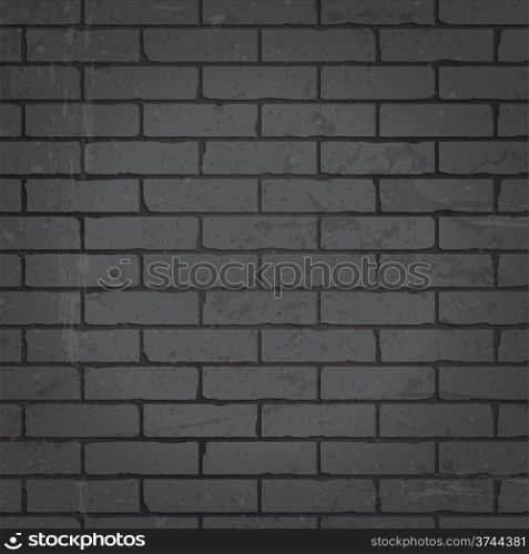 Brick wall dark gray background. Vector eps-10 with transparency.