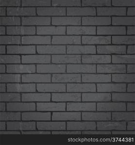 Brick wall dark gray background. Vector eps-10 with transparency.